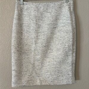 Ann Taylor Cream Tweed Pencil Skirt